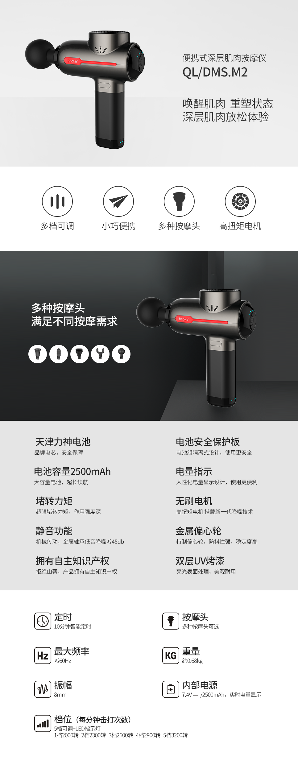 便攜式深層肌肉按摩器 M2